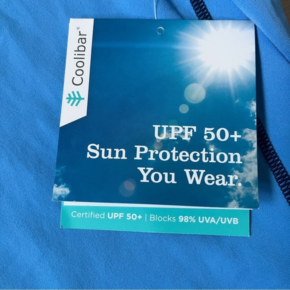 Coolibar Men's Hightide Long Sleeve Swim Shirt UPF 50+ Antigua Blue Sz XXLT *N15 - Picture 5 of 6